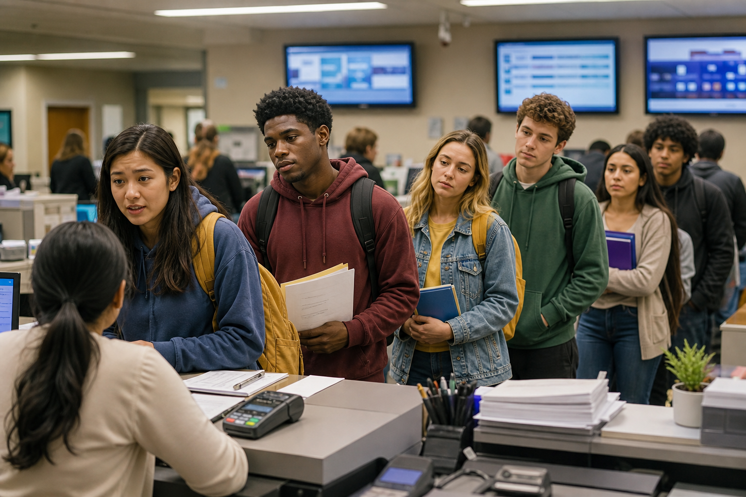College Students Navigating Payments at Bursars Office